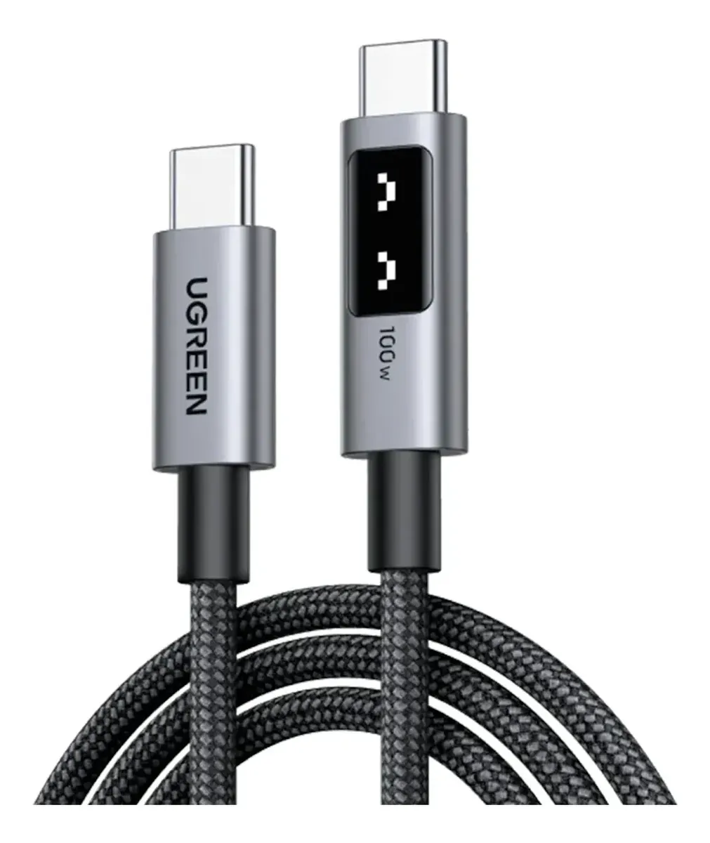 Comprar Cable Ugreen Uno USB-C a USB-C PD 100W, 2 metros, Pantalla LED y Diseño Resistente en NeXora Store Perú